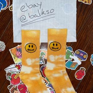 Drew house tie dye mustard socks
